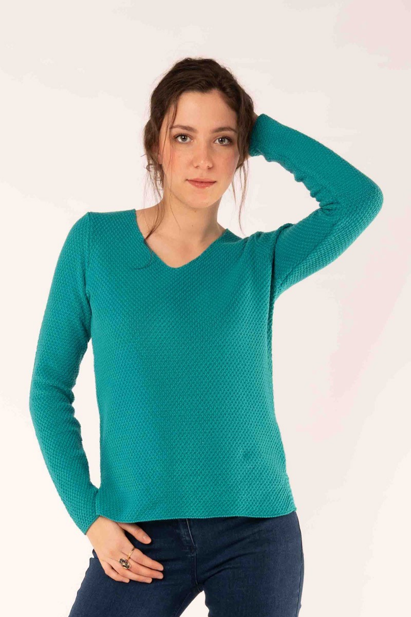 Pull col V Magasins Bleus