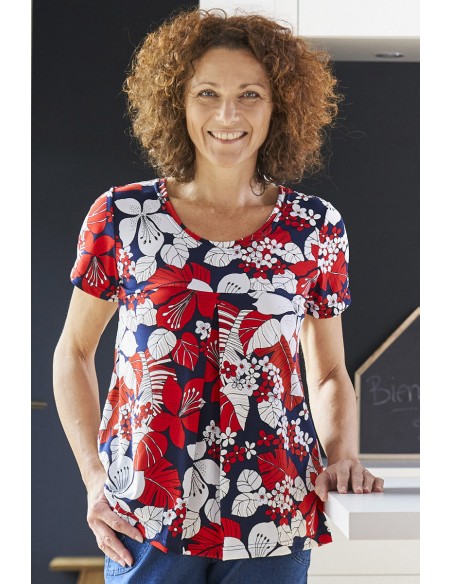 Tunique imprimée fleurs Magasins Bleus
