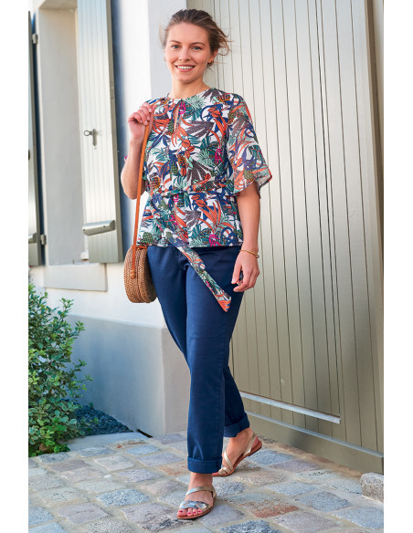 Top ceinturé Magasins Bleus