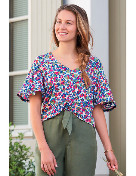 Top fleuri Magasins Bleus