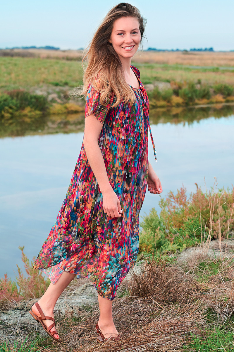 Robe fleurie on sale plissée