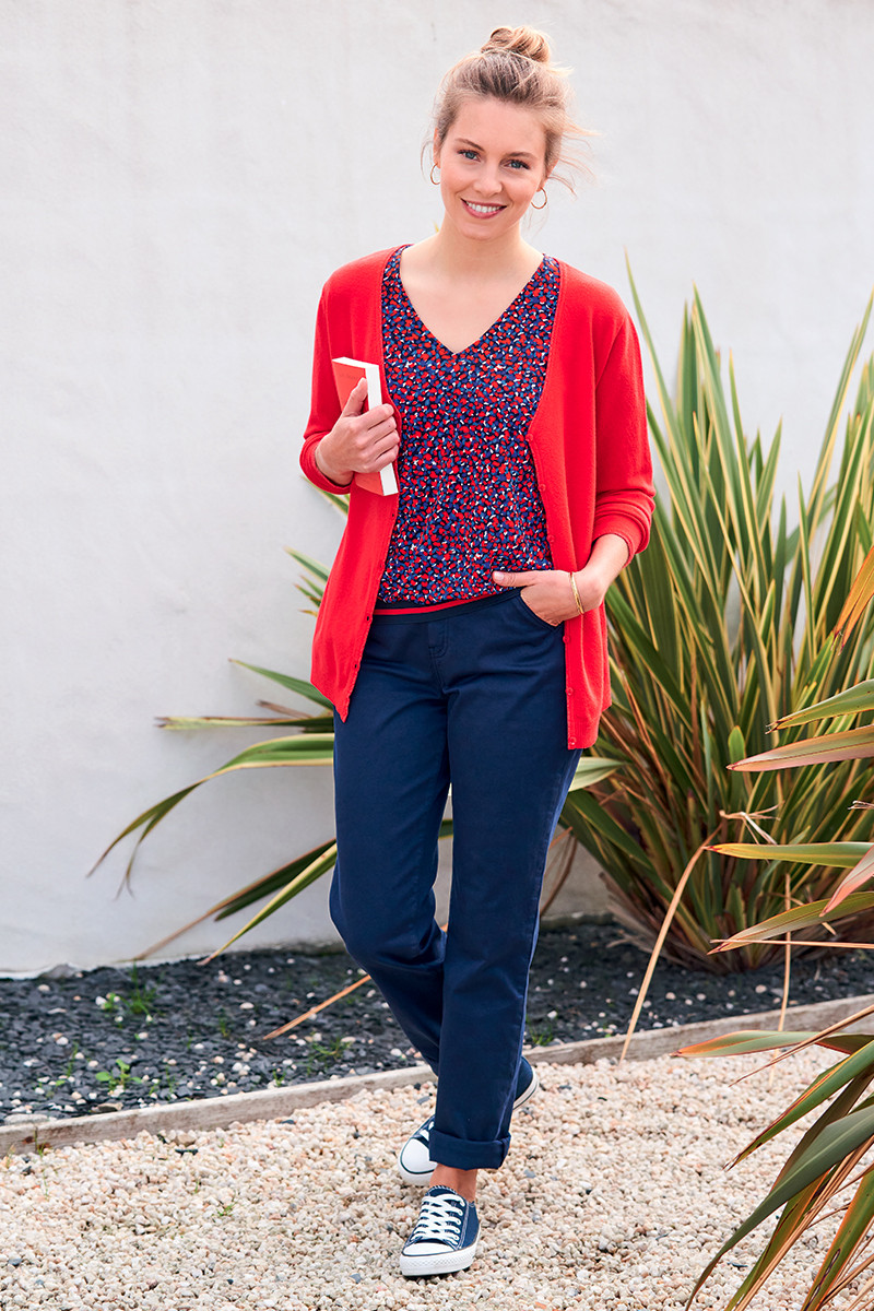 Top élastiqué imprimé Magasins Bleus