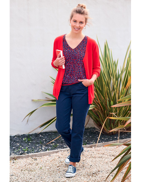 Top élastiqué imprimé Magasins Bleus