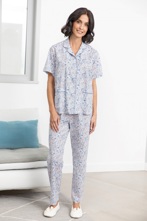 Pyjama coton femme manches courtes 3 B Solfin Fabriqué en France