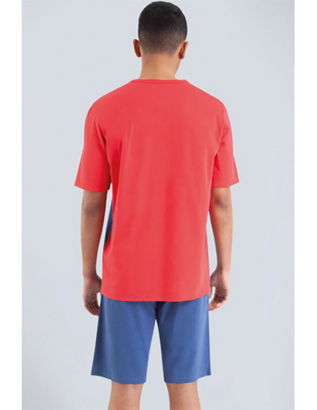 Pyjama court bicolore homme Magasins Bleus Pyjama court bicolore homme Magasins Bleus