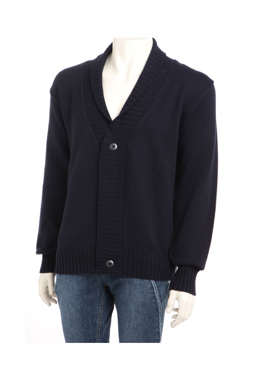 Gilet droit long à col châle - Noir