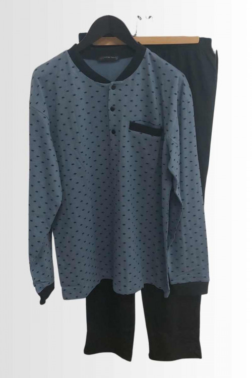PYJAMA MANCHES LONGUES - COL TUNISIEN  - 1