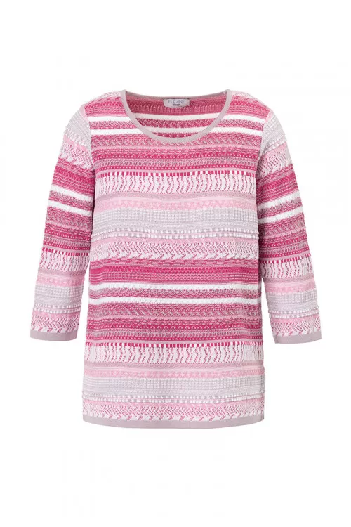 PULL RAS DE COU - MANCHES 3/4 - FENTES COTE  - 1