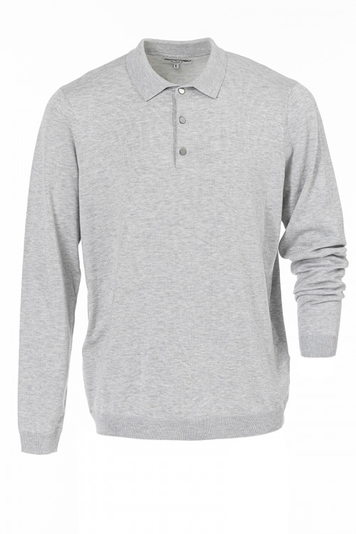 PULL COL POLO HOMME MANCHES LONGUES - UNI  - 1
