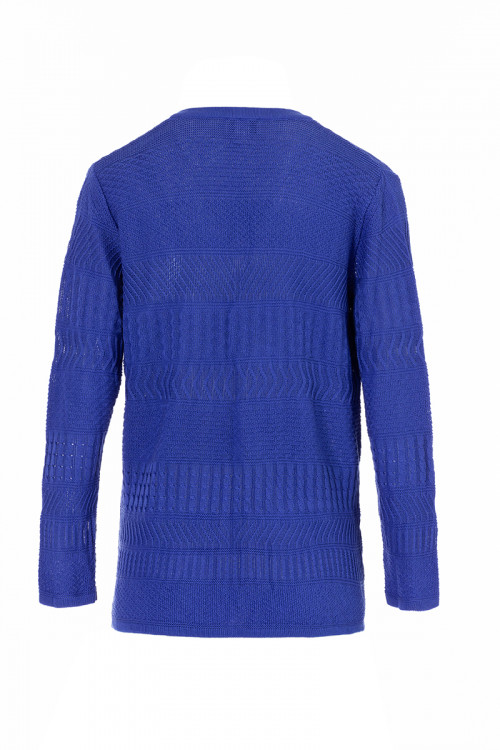 GILET COL V - MAILLE FANTAISIE - 2 POCHES  - 1 2