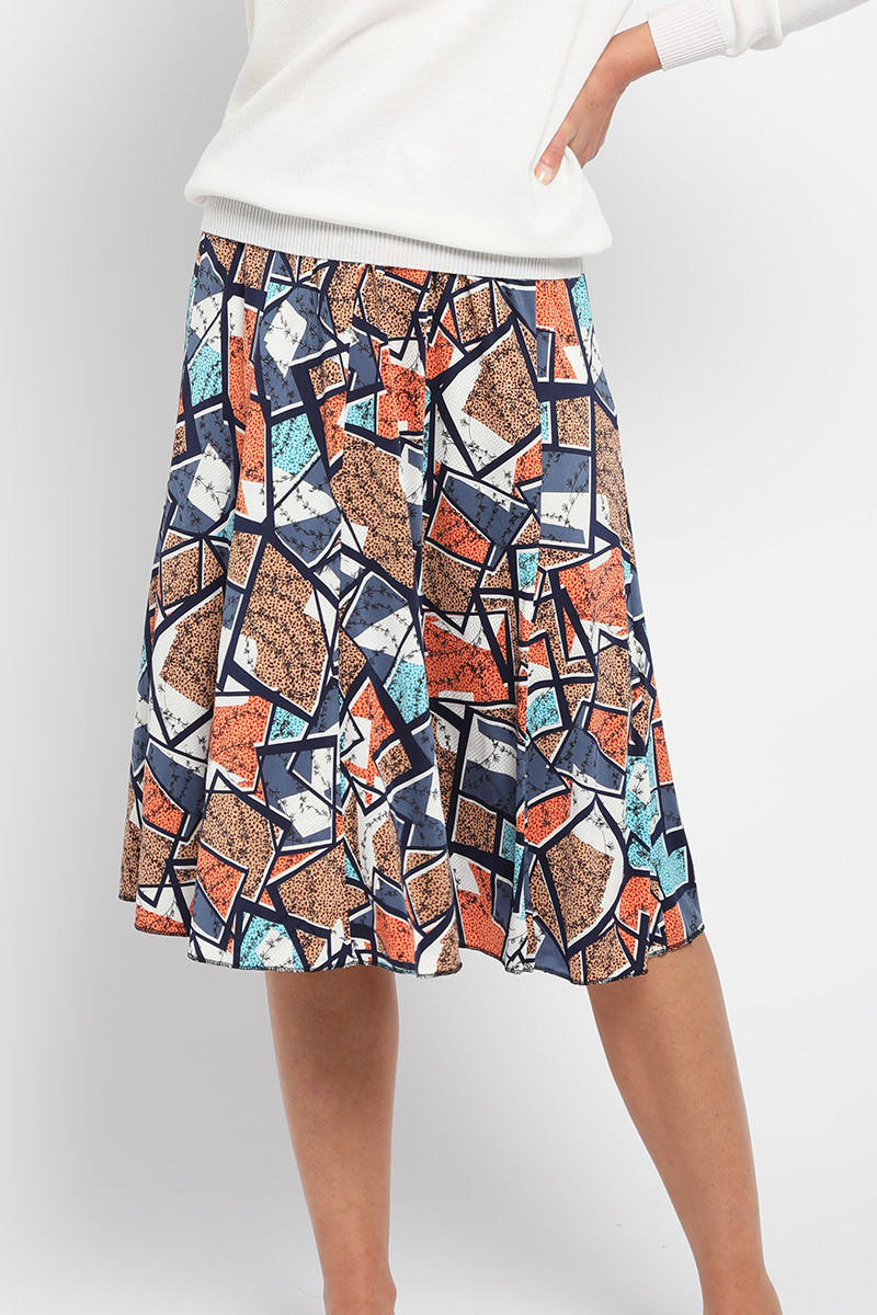 Jupe midi ample imprimée Magasins Bleus