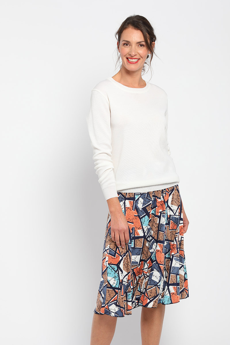 Jupe midi ample imprimée Magasins Bleus