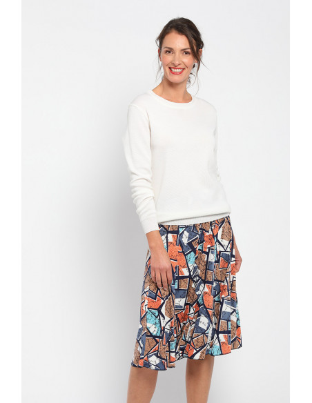 Jupe midi ample imprimée Magasins Bleus