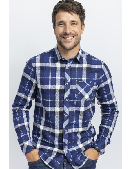 Chemise à carreaux en flanelle Magasins Bleus