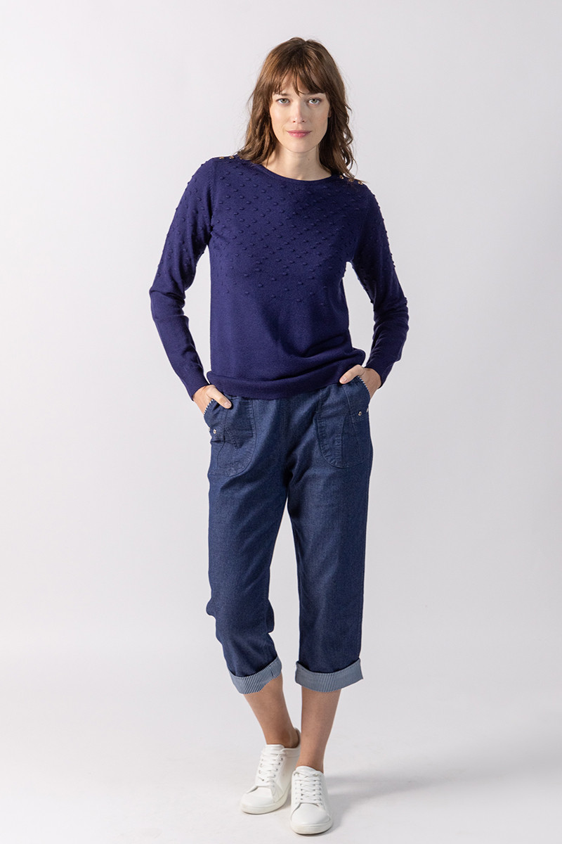 Pull femme ras de cou Magasins Bleus