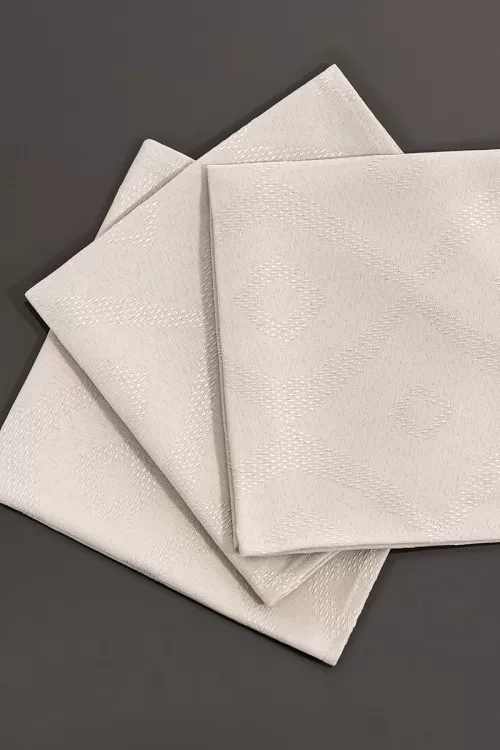 LOT DE 2 SERVIETTES DE TABLE 50X50 - JACQUARD  - 1