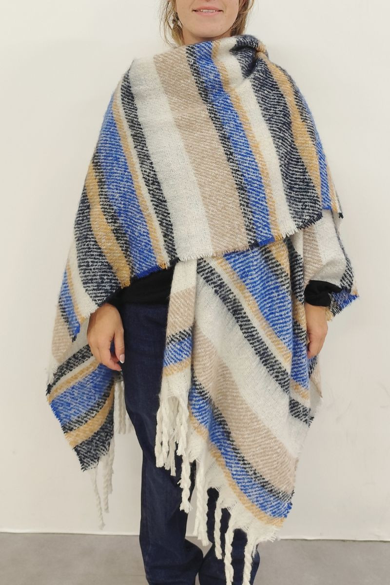 Poncho écossais Magasins Bleus
