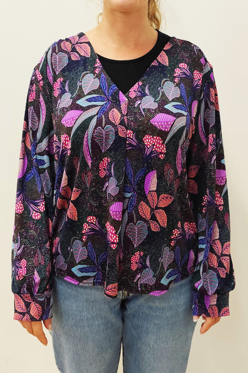 TEE-SHIRT COL V - M/L - AVEC POIGNETS  - 1