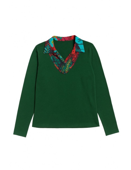 Tee-shirt effet pull + chemise Magasins Bleus Tee-shirt effet pull + chemise Magasins Bleus