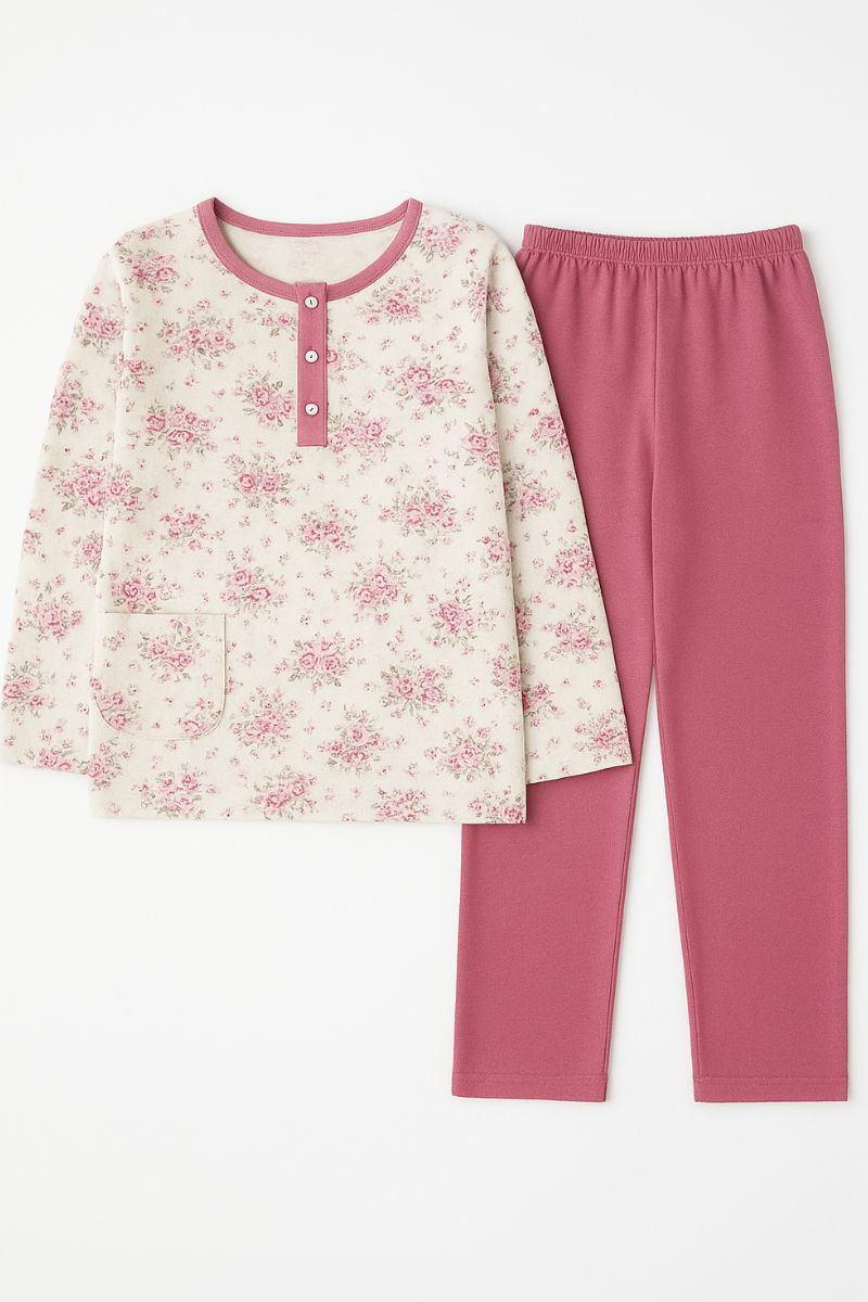 Pyjama manches longues imprimé fleurs Magasins Bleus