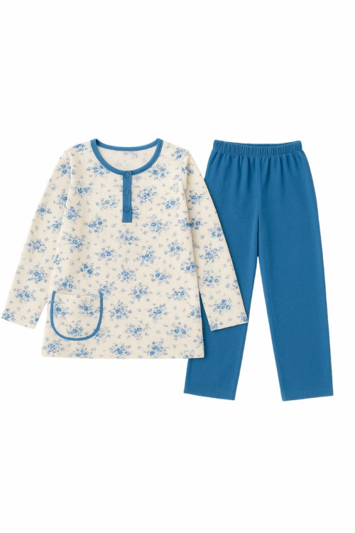 Pyjama manches longues imprimé fleurs Magasins Bleus 2