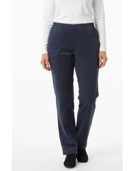 Pantalon femme élastiqué en velours Magasins Bleus