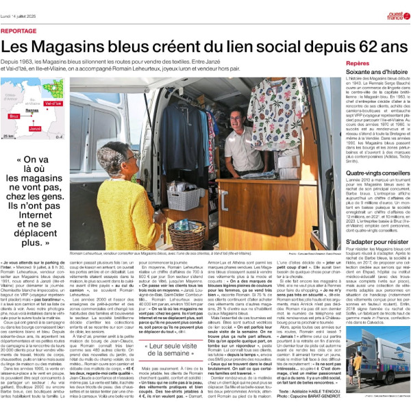Magasins Bleus dans Ouest France
